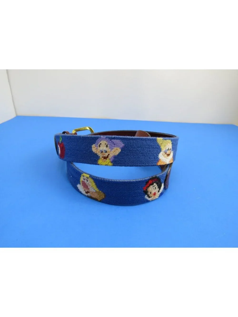 Smathers & Branson Needlepoint Snow White Seven Dwarves Disney Belt Size 34
